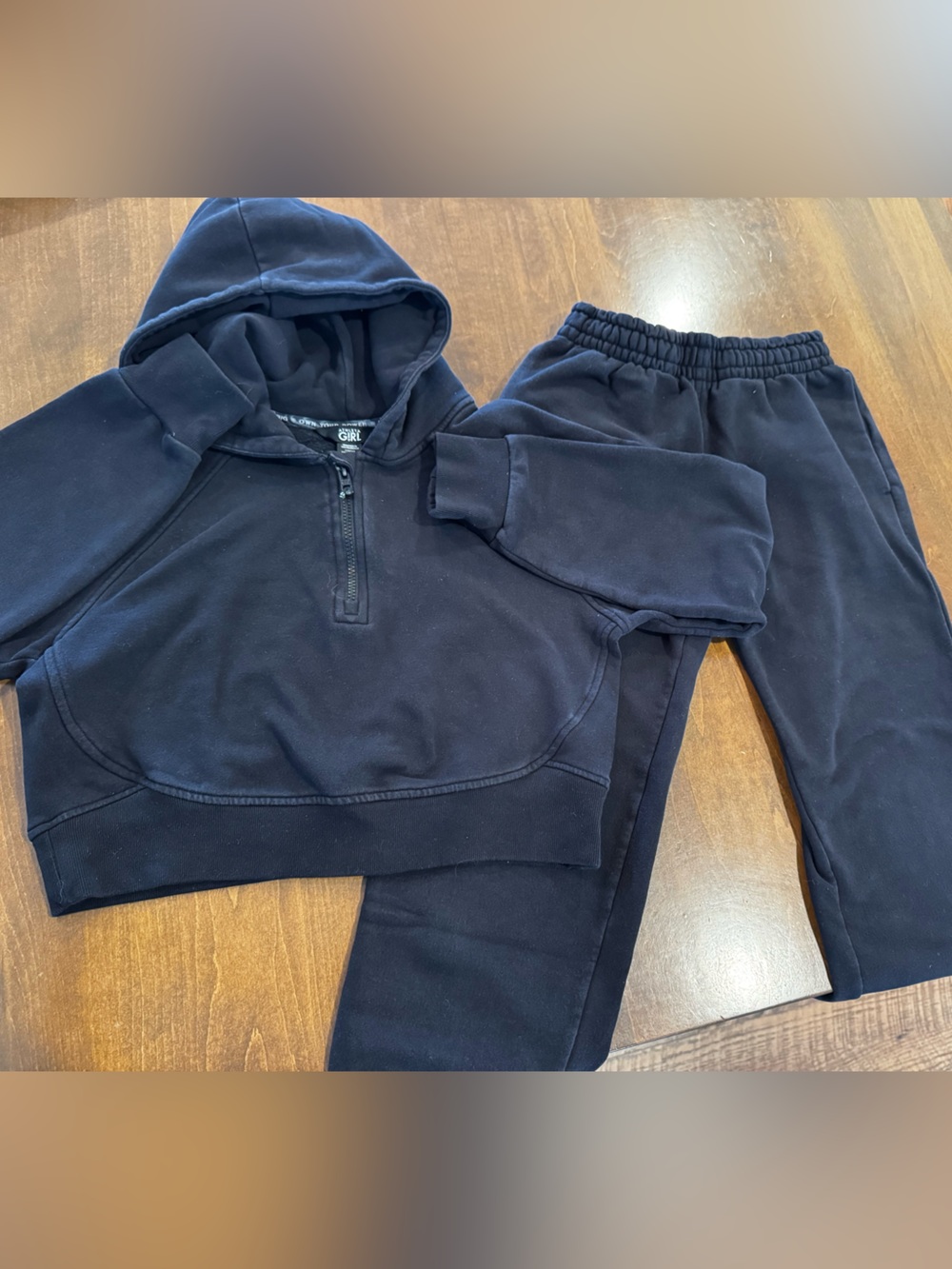Athleta Kids Navy Pullover Hoodie & Joggers Set